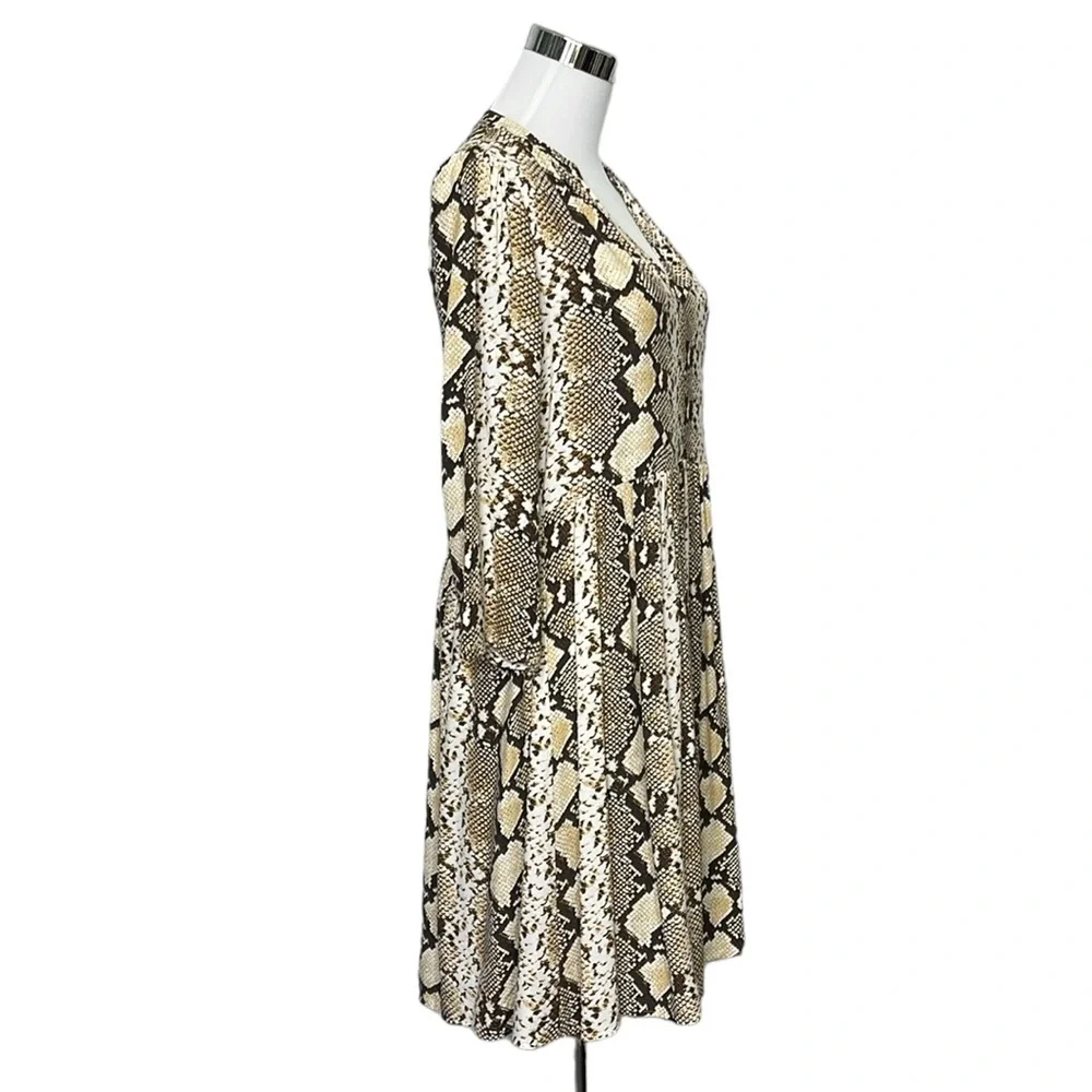Anthropologie Maeve Snake Print 3/4 Sleeve Dress Size XS
